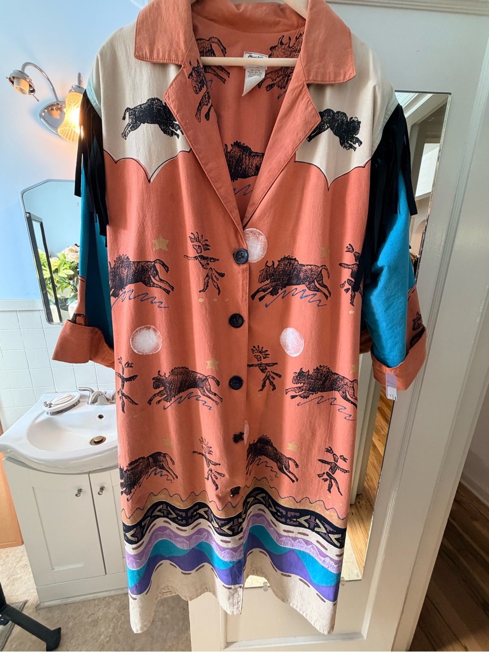 Western Print Button-Up